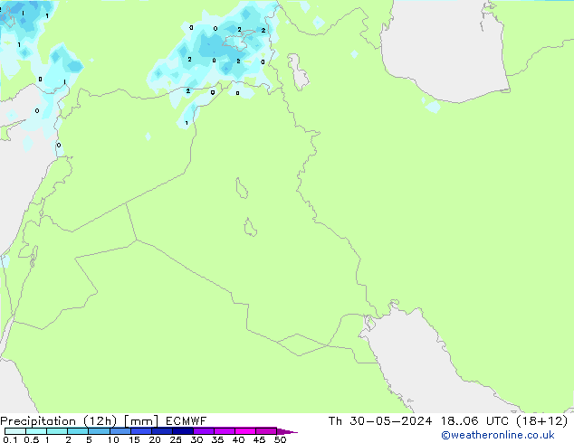 Precipitação (12h) ECMWF Qui 30.05.2024 06 UTC