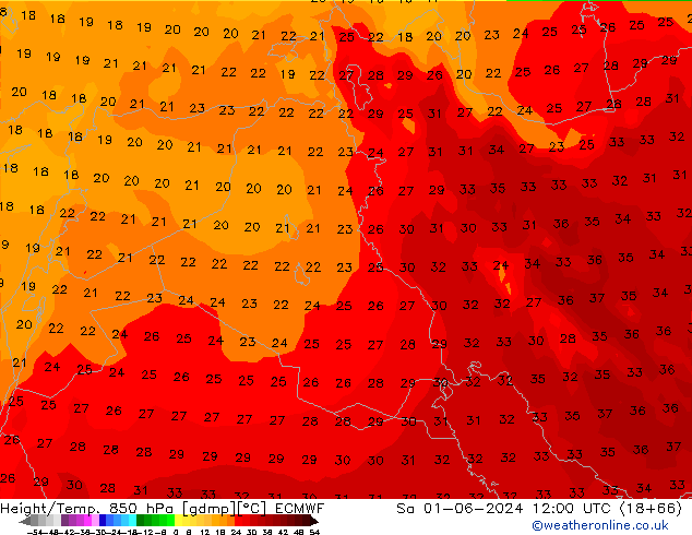 Z500/Yağmur (+YB)/Z850 ECMWF Cts 01.06.2024 12 UTC