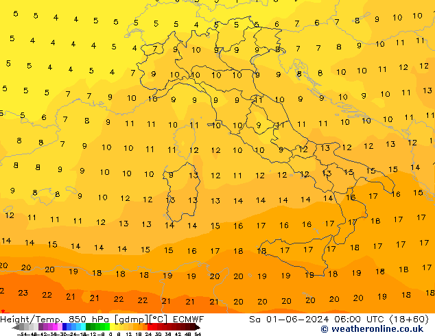 Z500/Rain (+SLP)/Z850 ECMWF sab 01.06.2024 06 UTC