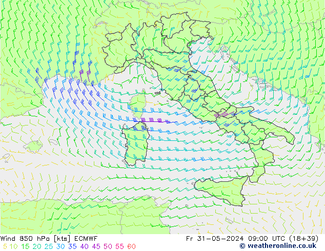 Wind 850 hPa ECMWF vr 31.05.2024 09 UTC