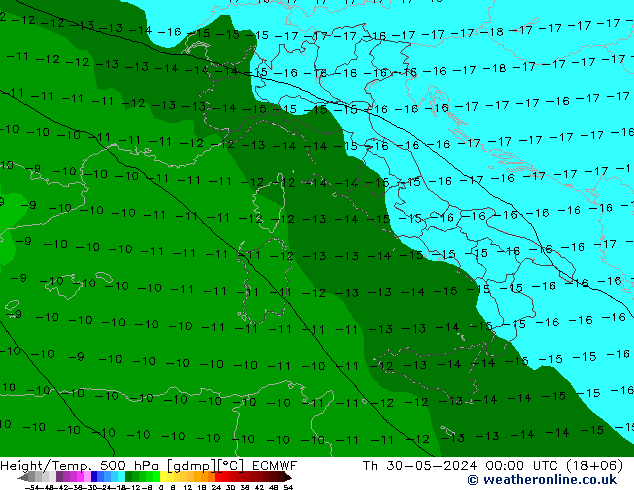 Z500/Rain (+SLP)/Z850 ECMWF jeu 30.05.2024 00 UTC