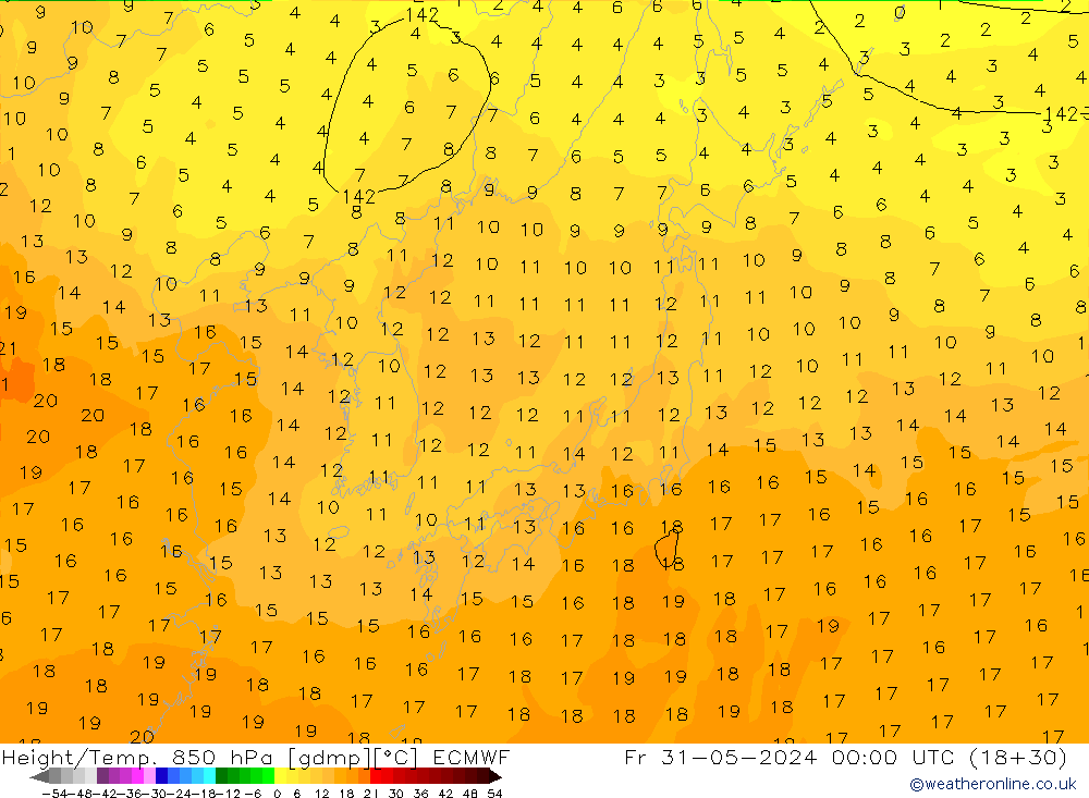 Z500/Regen(+SLP)/Z850 ECMWF vr 31.05.2024 00 UTC