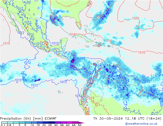 Z500/Rain (+SLP)/Z850 ECMWF Th 30.05.2024 18 UTC