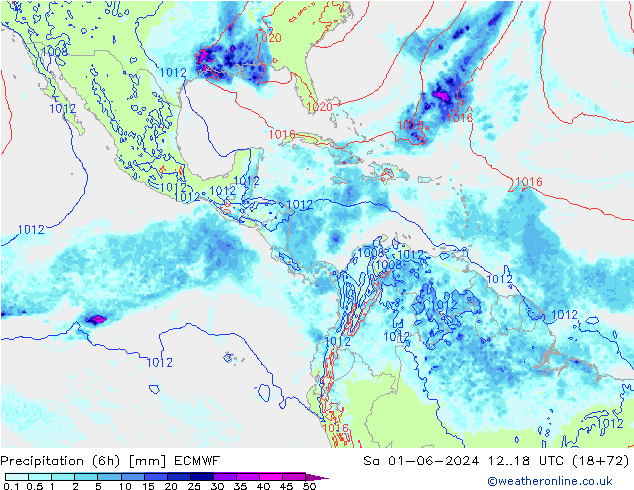 Z500/Rain (+SLP)/Z850 ECMWF Sa 01.06.2024 18 UTC