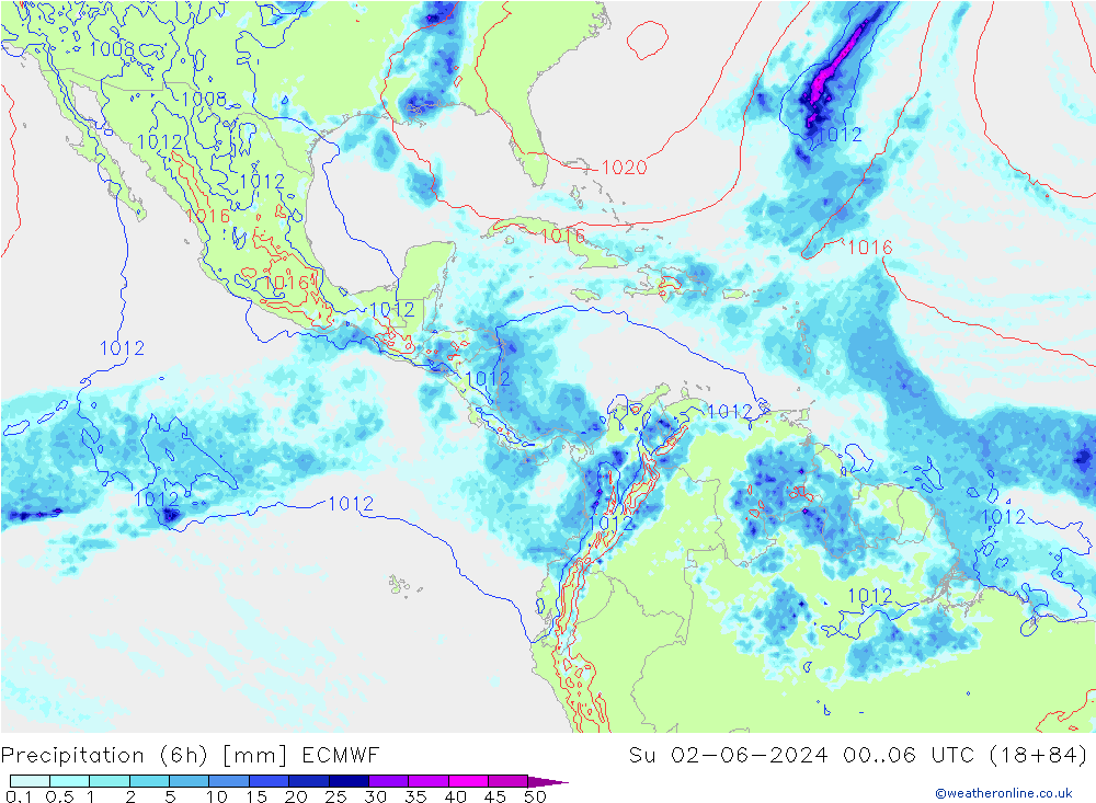 Precipitação (6h) ECMWF Dom 02.06.2024 06 UTC