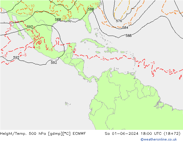 Z500/Rain (+SLP)/Z850 ECMWF Sa 01.06.2024 18 UTC