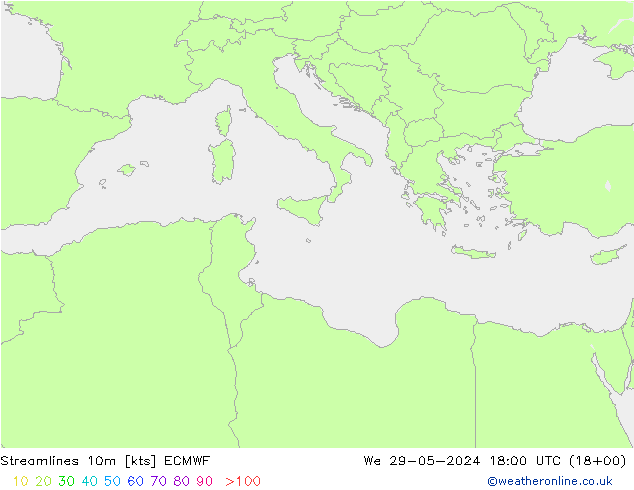 Rüzgar 10m ECMWF Çar 29.05.2024 18 UTC
