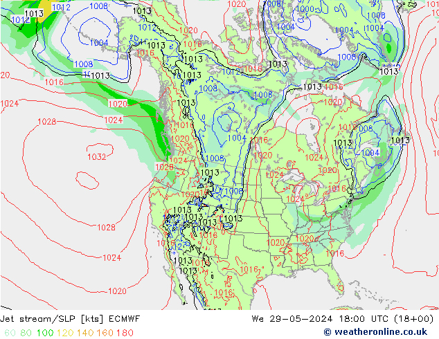 джет/приземное давление ECMWF ср 29.05.2024 18 UTC