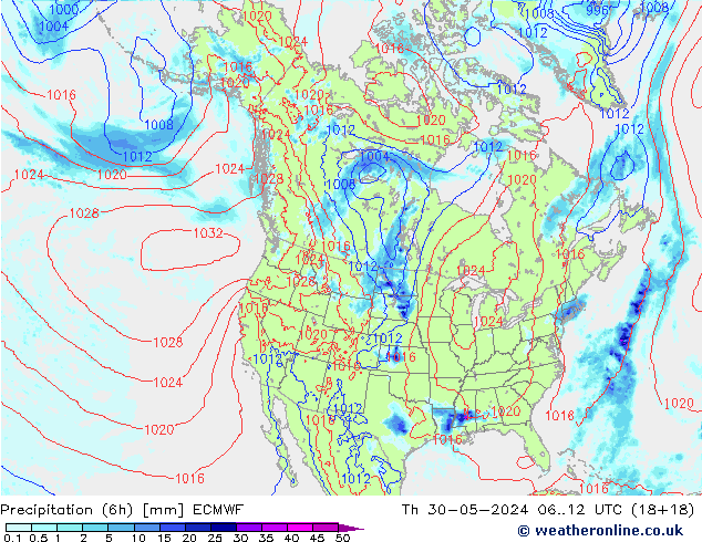 Z500/Yağmur (+YB)/Z850 ECMWF Per 30.05.2024 12 UTC