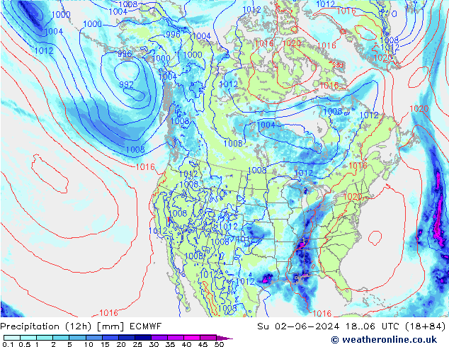 Precipitazione (12h) ECMWF dom 02.06.2024 06 UTC