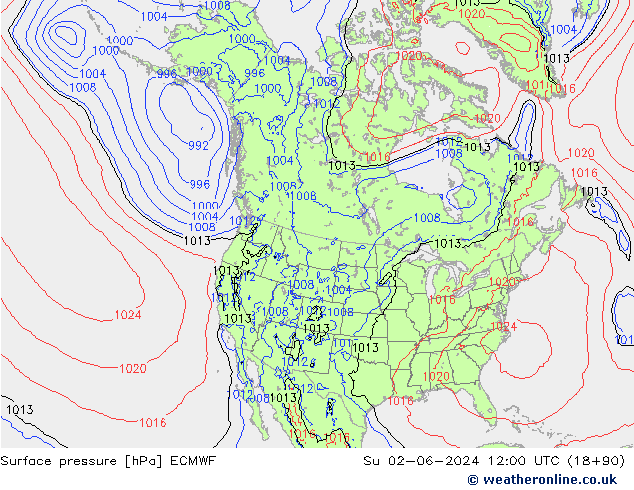 ciśnienie ECMWF nie. 02.06.2024 12 UTC