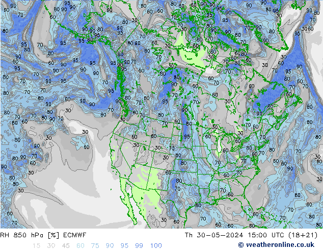 RH 850 hPa ECMWF Do 30.05.2024 15 UTC