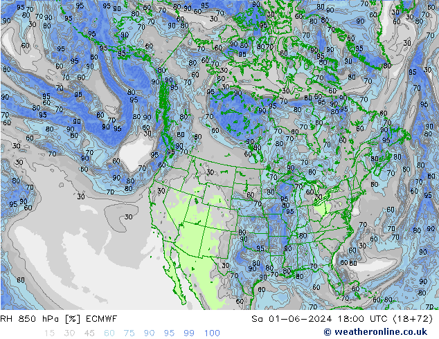 RH 850 hPa ECMWF Sa 01.06.2024 18 UTC