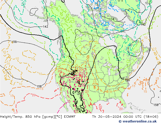 Z500/Rain (+SLP)/Z850 ECMWF Th 30.05.2024 00 UTC