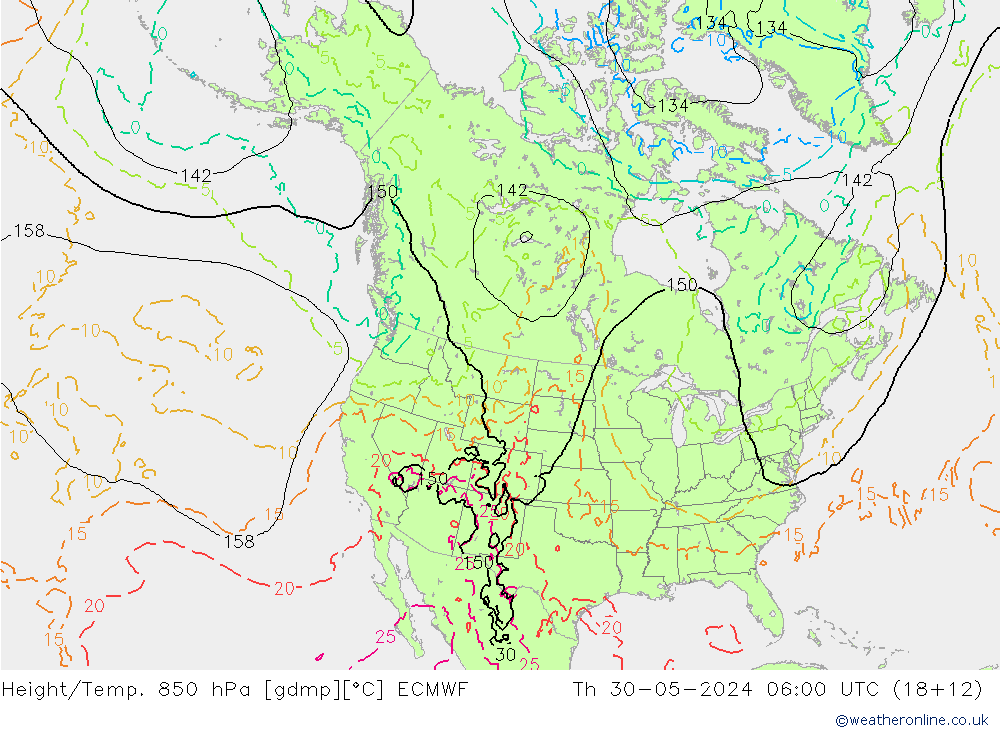 Z500/Rain (+SLP)/Z850 ECMWF  30.05.2024 06 UTC