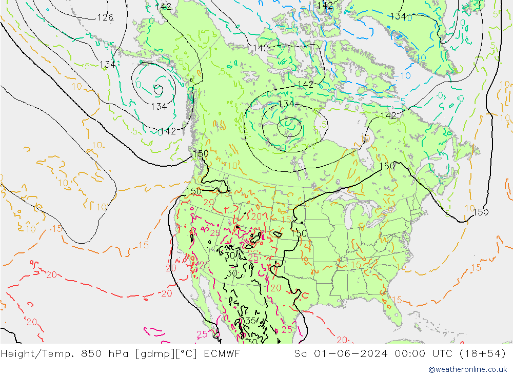 Z500/Rain (+SLP)/Z850 ECMWF sab 01.06.2024 00 UTC