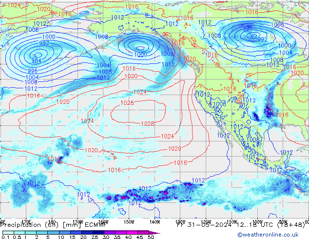 Z500/Rain (+SLP)/Z850 ECMWF пт 31.05.2024 18 UTC