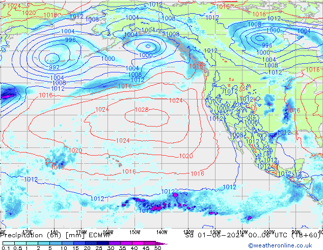 Z500/Rain (+SLP)/Z850 ECMWF Sa 01.06.2024 06 UTC