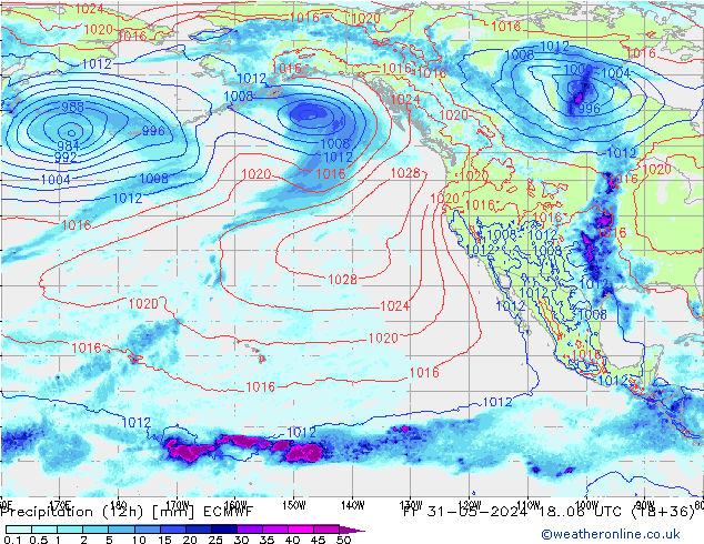 Yağış (12h) ECMWF Cu 31.05.2024 06 UTC