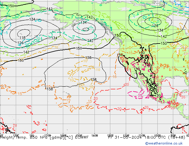 Z500/Rain (+SLP)/Z850 ECMWF пт 31.05.2024 18 UTC