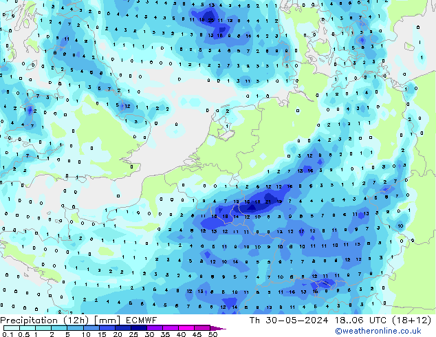 opad (12h) ECMWF czw. 30.05.2024 06 UTC