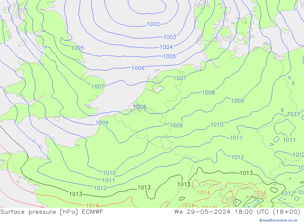 приземное давление ECMWF ср 29.05.2024 18 UTC