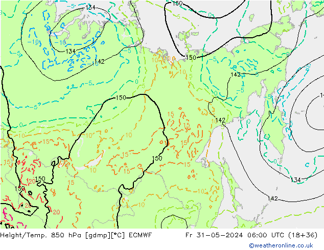 Z500/Rain (+SLP)/Z850 ECMWF  31.05.2024 06 UTC