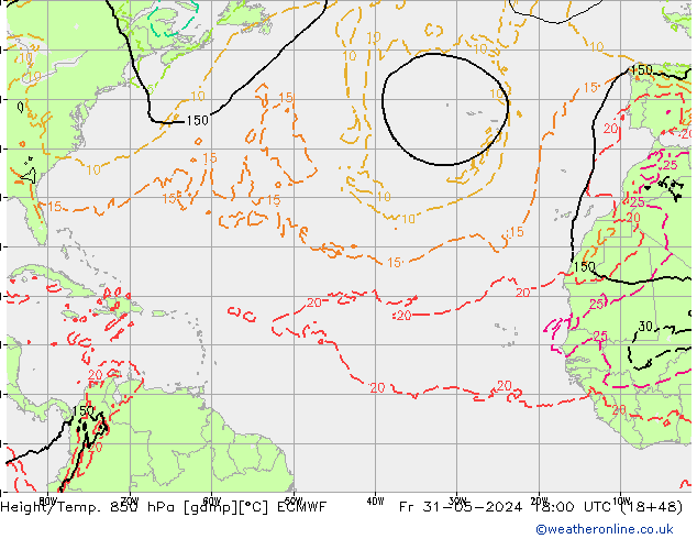 Z500/Regen(+SLP)/Z850 ECMWF vr 31.05.2024 18 UTC