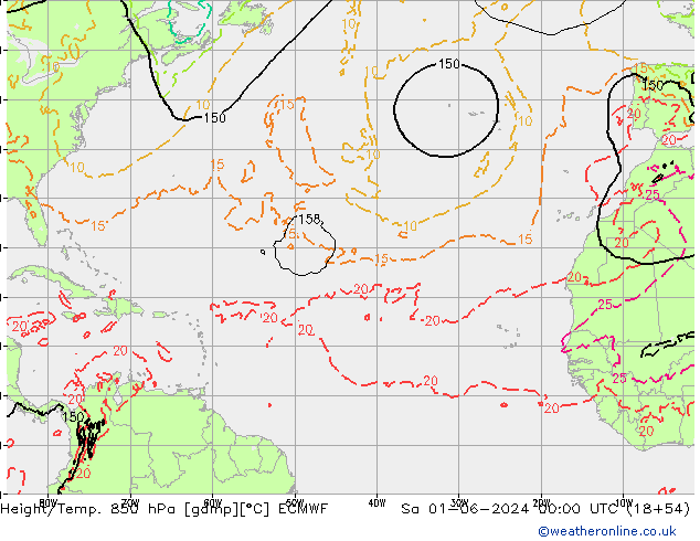 Z500/Rain (+SLP)/Z850 ECMWF Sáb 01.06.2024 00 UTC