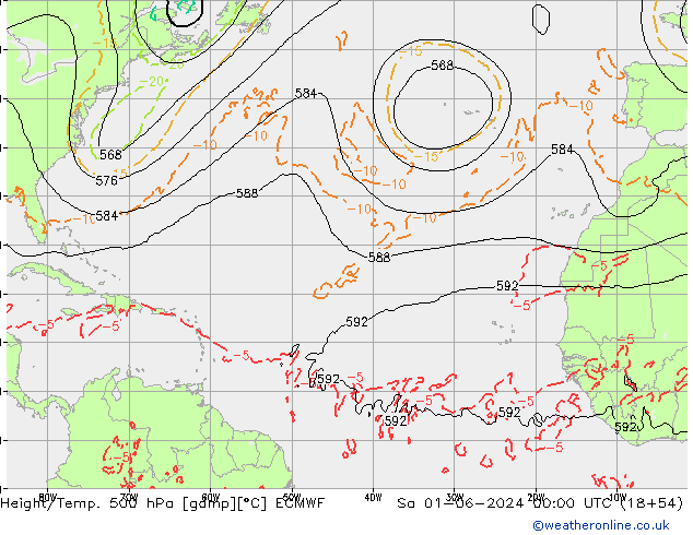 Z500/Rain (+SLP)/Z850 ECMWF Sáb 01.06.2024 00 UTC