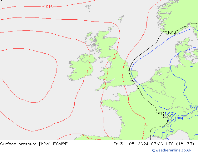 pression de l'air ECMWF ven 31.05.2024 03 UTC