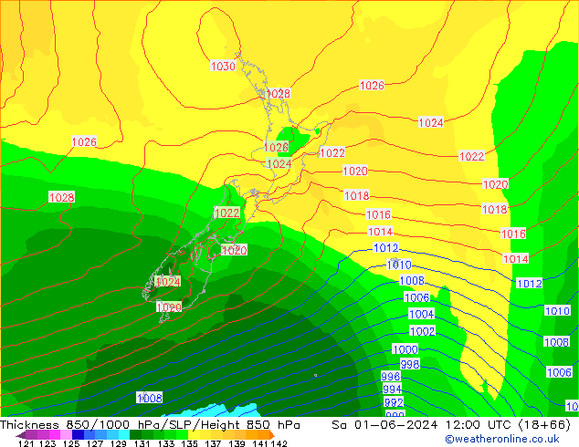 Thck 850-1000 hPa ECMWF Sa 01.06.2024 12 UTC