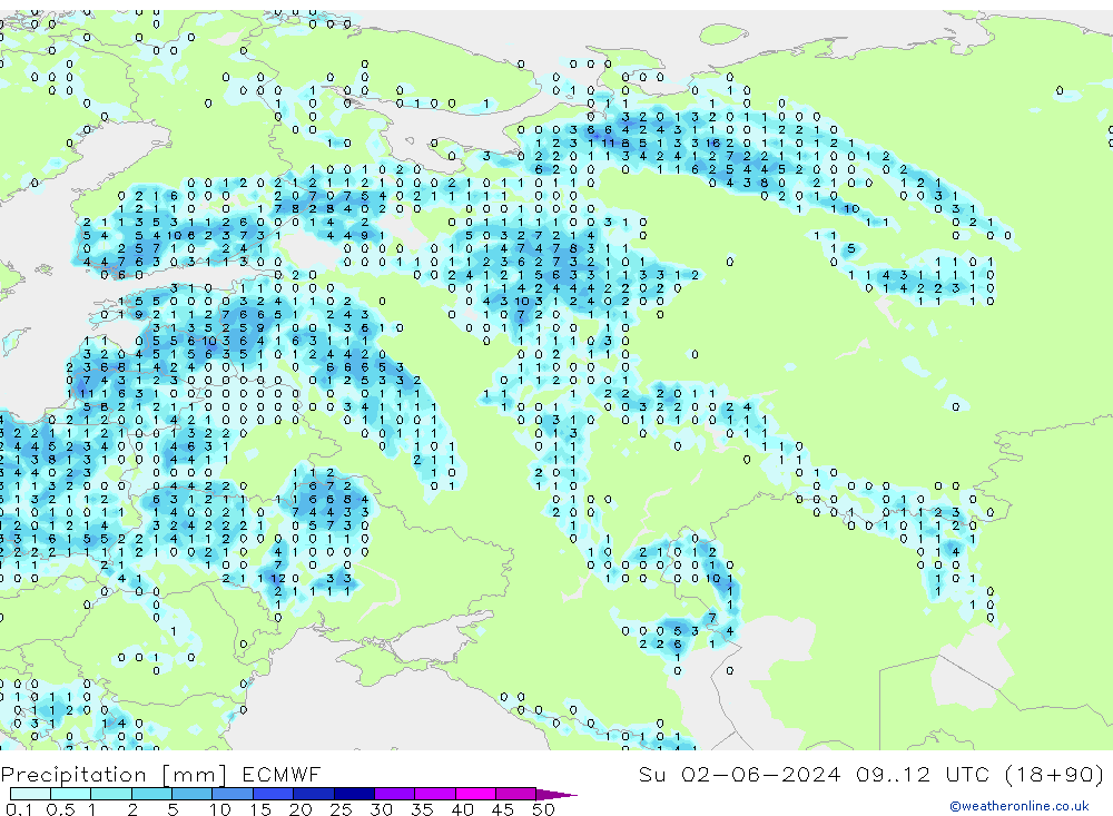 opad ECMWF nie. 02.06.2024 12 UTC