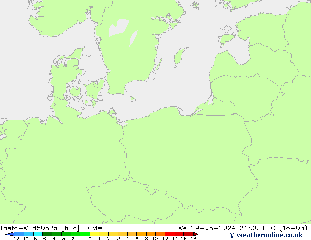 Theta-W 850гПа ECMWF ср 29.05.2024 21 UTC