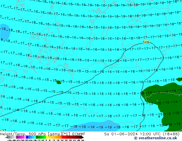 Z500/Rain (+SLP)/Z850 ECMWF Sa 01.06.2024 12 UTC