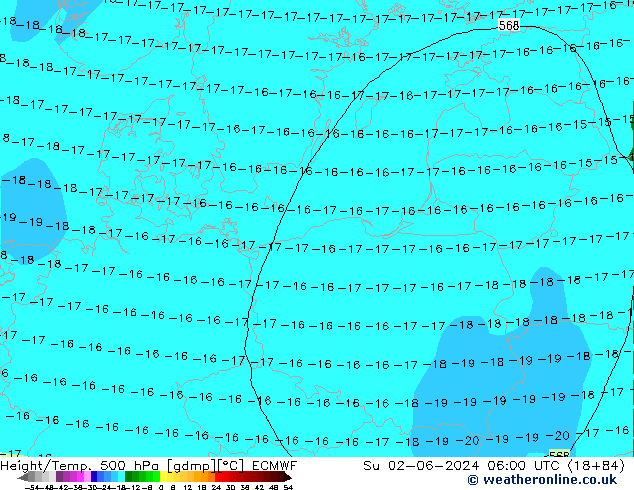 Z500/Rain (+SLP)/Z850 ECMWF  02.06.2024 06 UTC