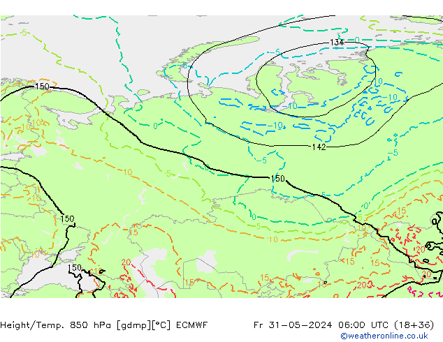 Z500/Rain (+SLP)/Z850 ECMWF Fr 31.05.2024 06 UTC