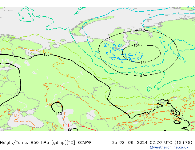 Z500/Rain (+SLP)/Z850 ECMWF Su 02.06.2024 00 UTC