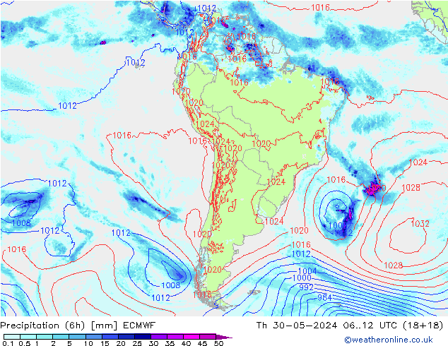 Z500/Yağmur (+YB)/Z850 ECMWF Per 30.05.2024 12 UTC