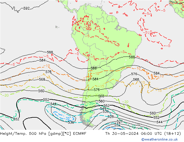 Height/Temp. 500 hPa ECMWF  30.05.2024 06 UTC