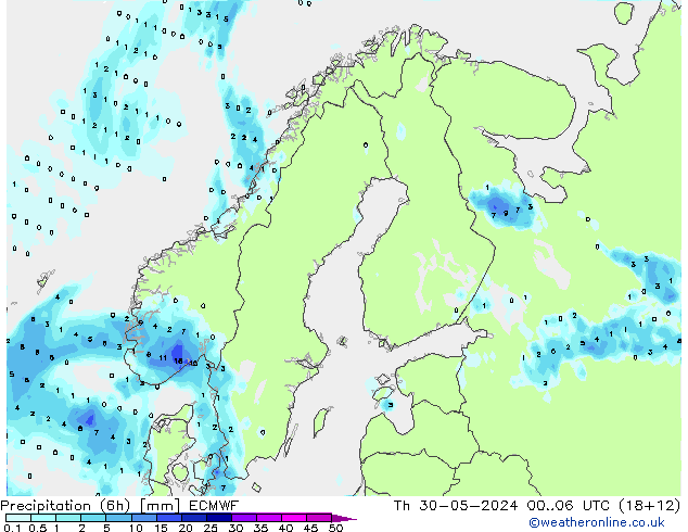 Z500/Rain (+SLP)/Z850 ECMWF Qui 30.05.2024 06 UTC