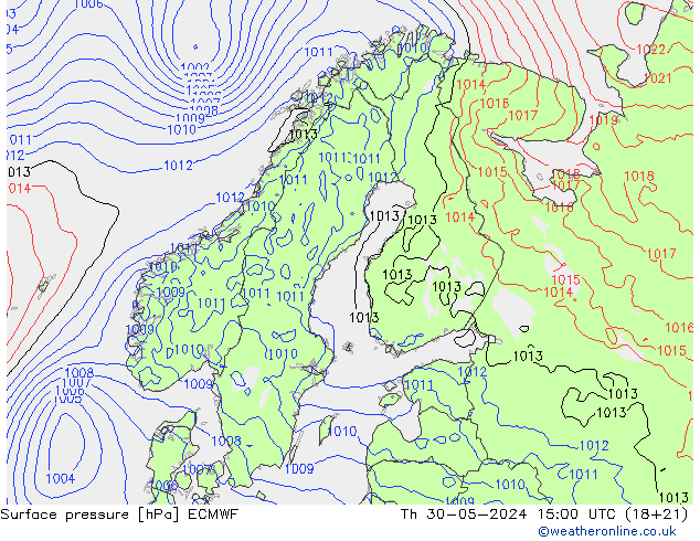 Yer basıncı ECMWF Per 30.05.2024 15 UTC