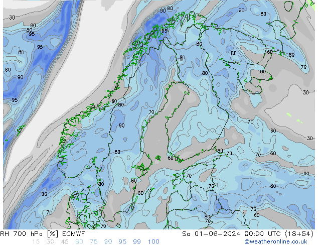 RH 700 hPa ECMWF  01.06.2024 00 UTC