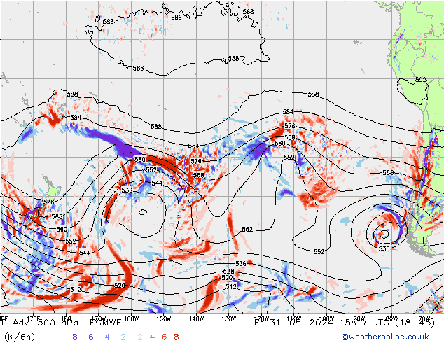 T-Adv. 500 hPa ECMWF Fr 31.05.2024 15 UTC