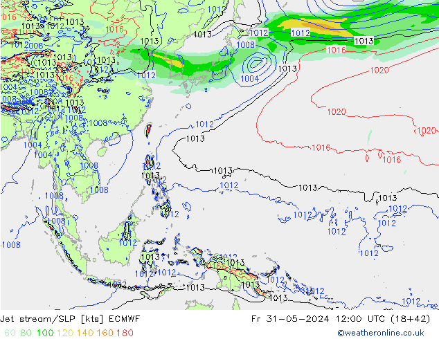 джет/приземное давление ECMWF пт 31.05.2024 12 UTC