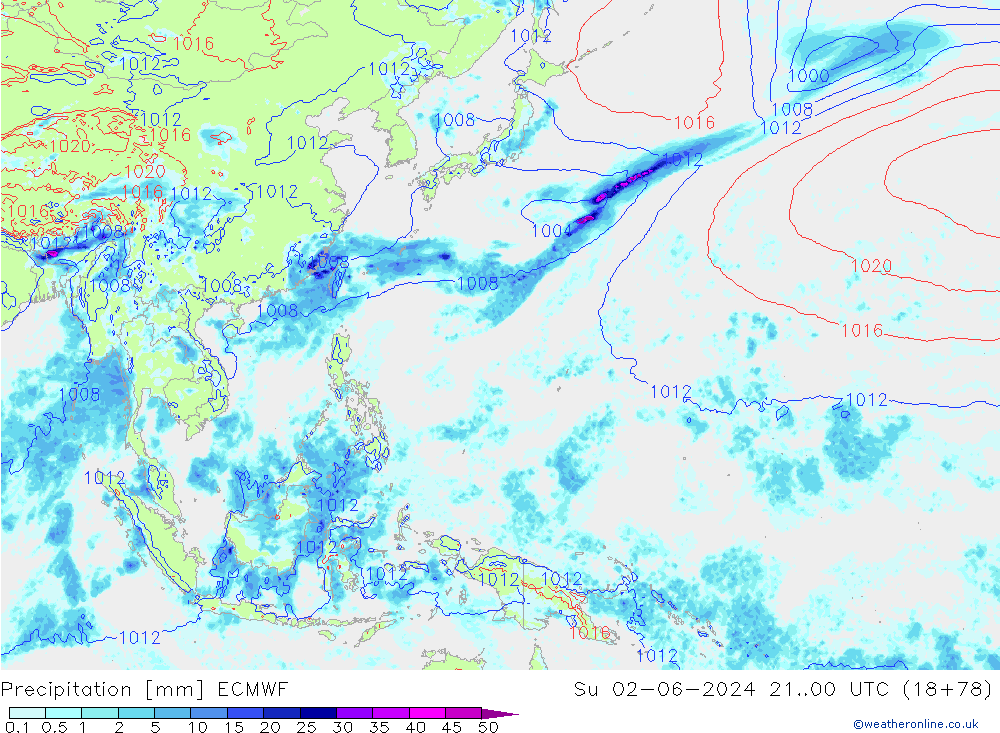 Niederschlag ECMWF So 02.06.2024 00 UTC