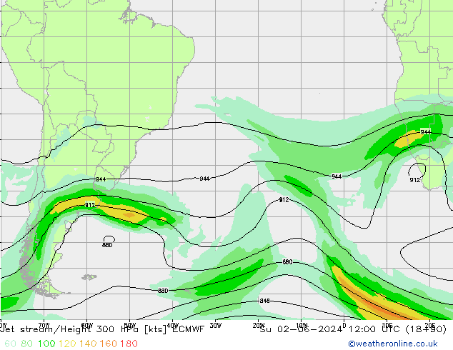 Jet stream ECMWF Dom 02.06.2024 12 UTC