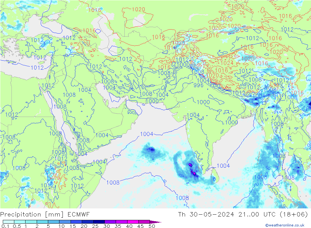 降水 ECMWF 星期四 30.05.2024 00 UTC