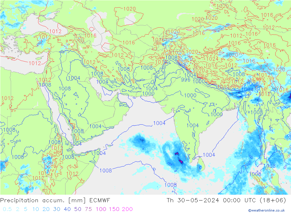 Nied. akkumuliert ECMWF Do 30.05.2024 00 UTC