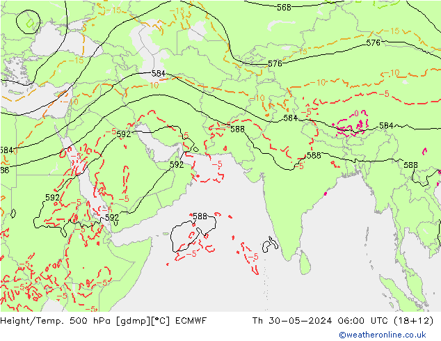 Z500/Rain (+SLP)/Z850 ECMWF чт 30.05.2024 06 UTC